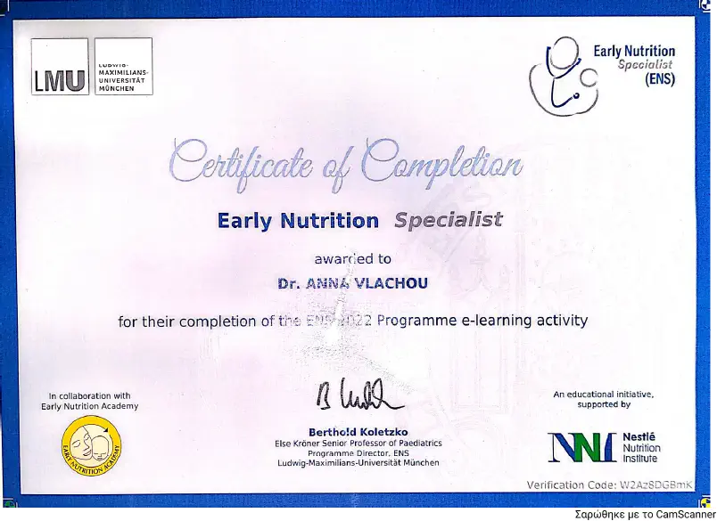 Early Nutrition Specialist (ENS) – LMU Munich (2022) 1 Early Nutrition Specialist (ENS) – LMU Munich (2022)
